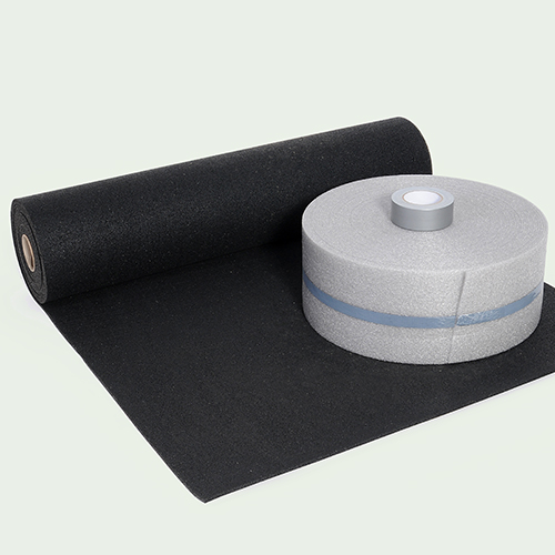 Roll of acoustic layer for flooring applications