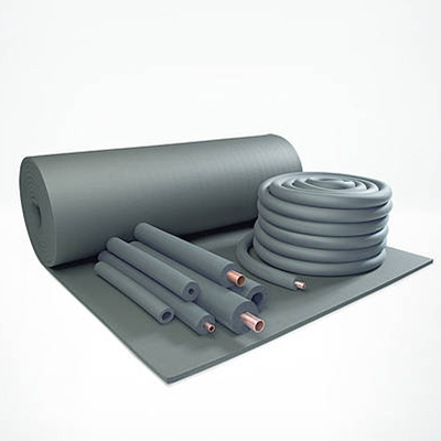 Flexible foam insulation on a roll and in pipe sections