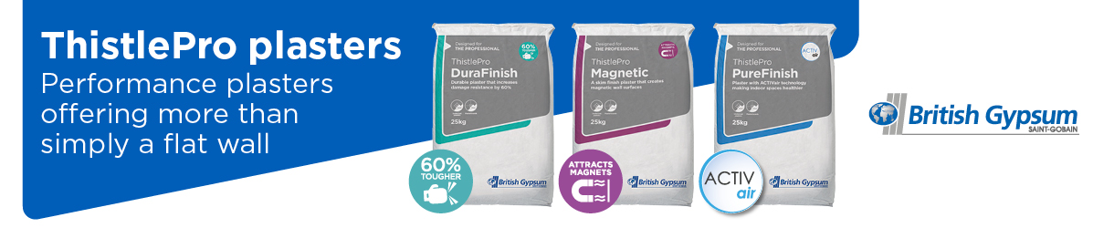British Gypsum ThistlePro product range advertisement