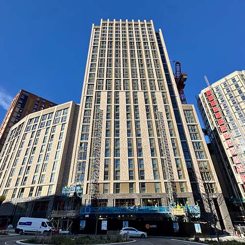 Image of the completed construction at Hollis Croft student accommodation, Sheffield