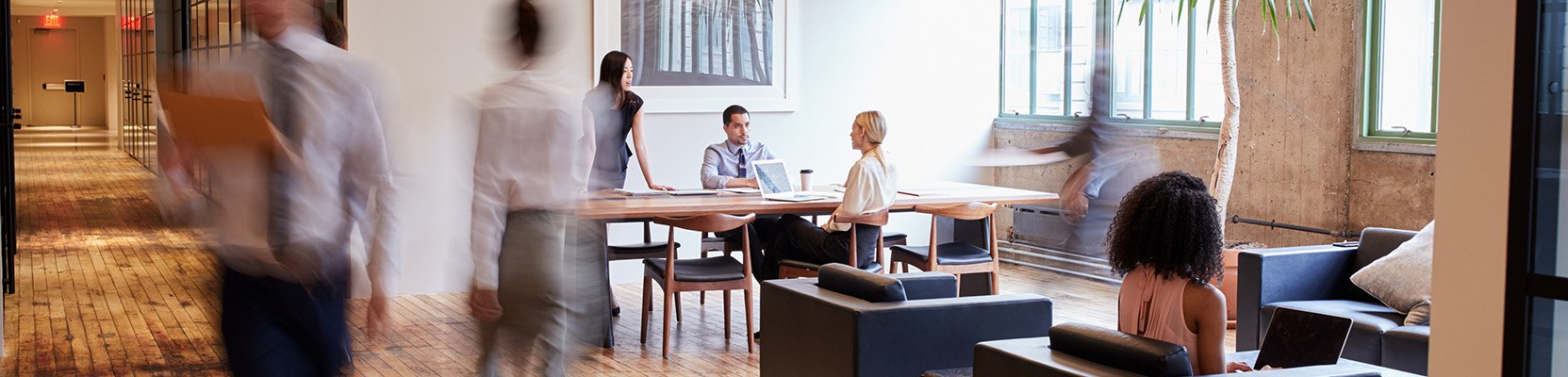 A lively office interior