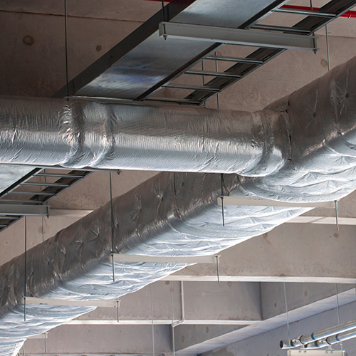 Insulated heating and ventilation duct work