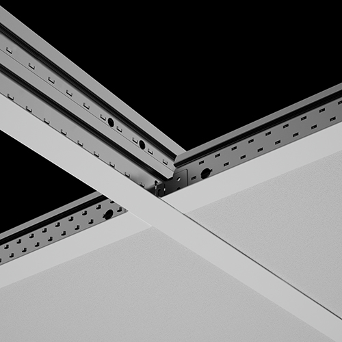 Exposed suspended ceiling grid