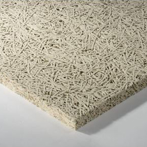 A wood wool ceiling tile