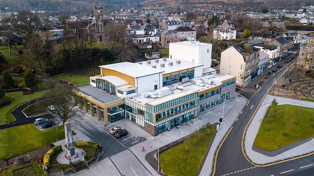 Aerial Shot Of Queen's Hall