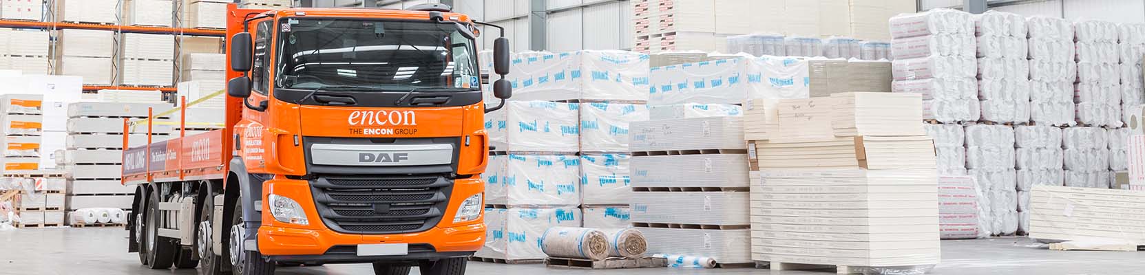 Encon & Nevill Long flatbed truck and warehouse