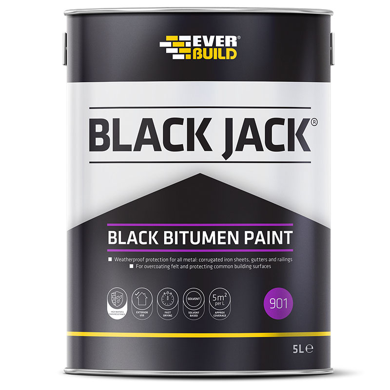 Everbuild 901 Black Bitumen Paint 5L