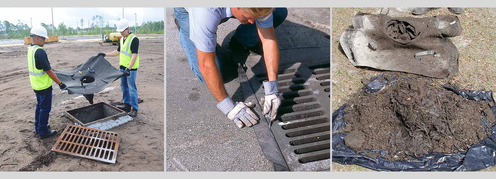 Biobrane Drain Guards installation and silt collection