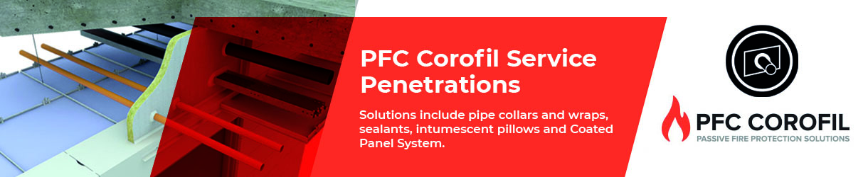 PFC Corofil passive fire protection for service penetrations