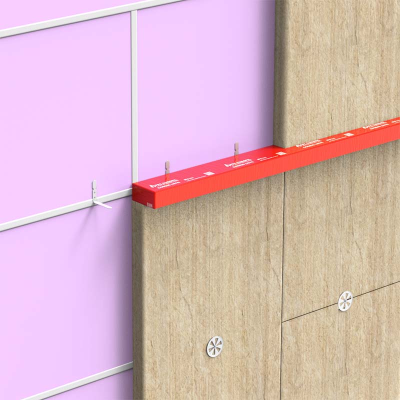 Installation of a fire stopping cavity barrier