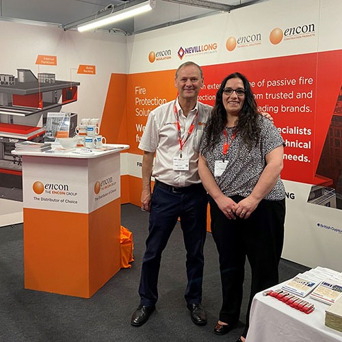 Karen Godson, Internal Sales at Encon & Nevill Long East London with Neville White, Business Development Director - Fire Protection