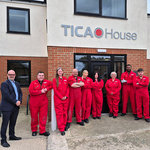 Members of the Encon Technical Solutions team outside TICA House in Darlington
