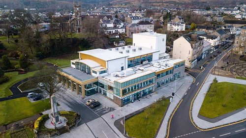 Aerial Shot Of Queen's Hall