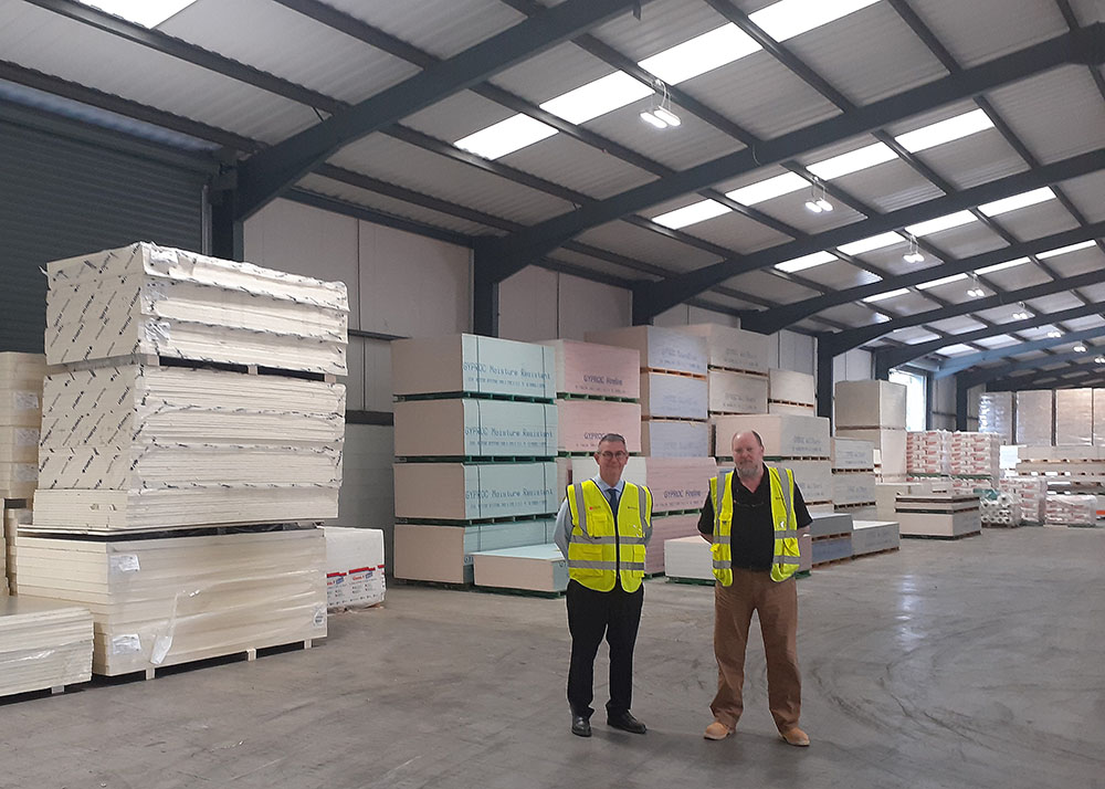 Steve Clarke and Jon Pease in the warehouse at Encon & Nevill Long East Anglia